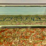 Glass coffee table, chromed steel, Design Italy 1960