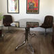 Table chrome et verre 70s