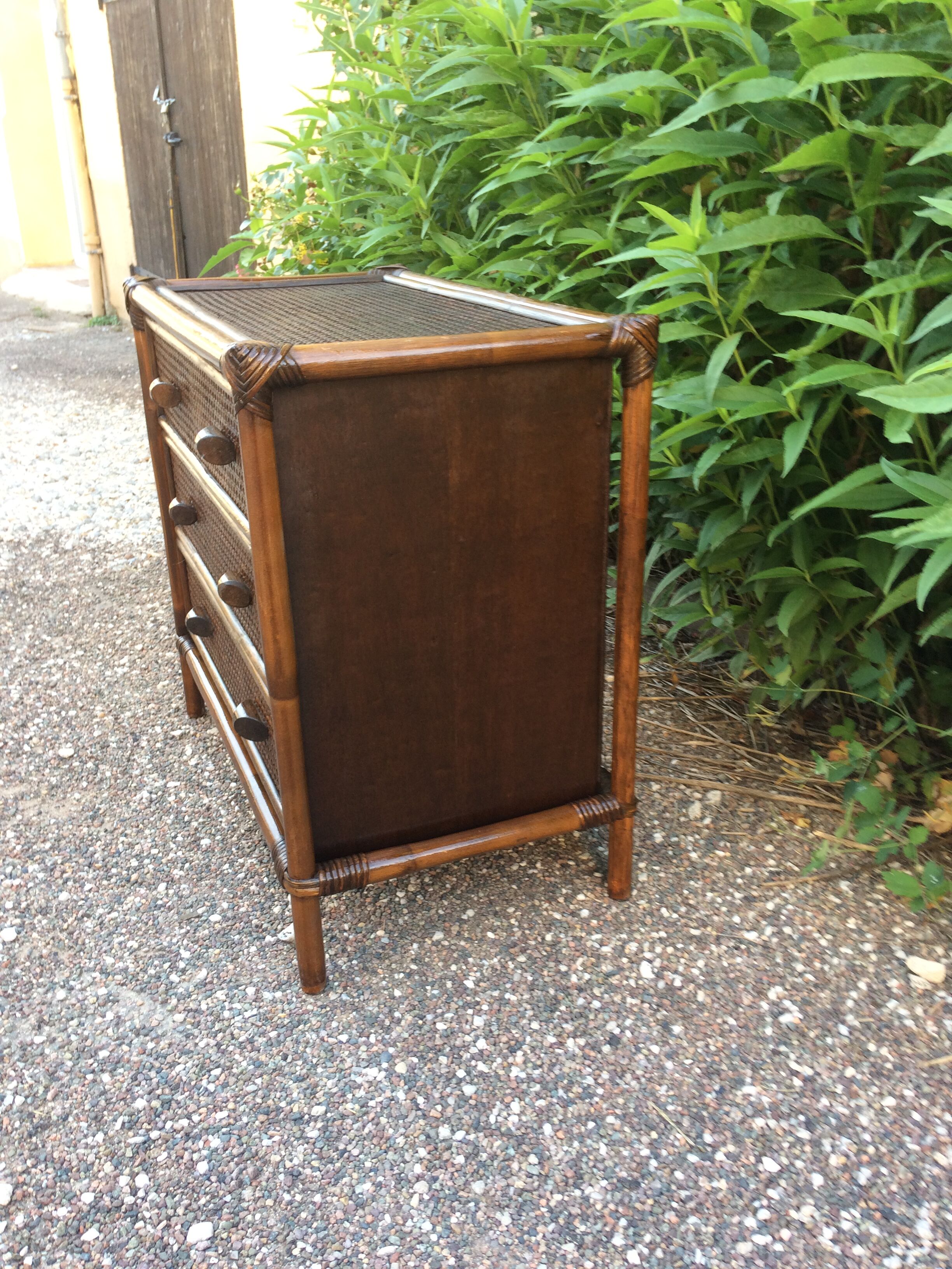 Bamboo and canning chest of drawers