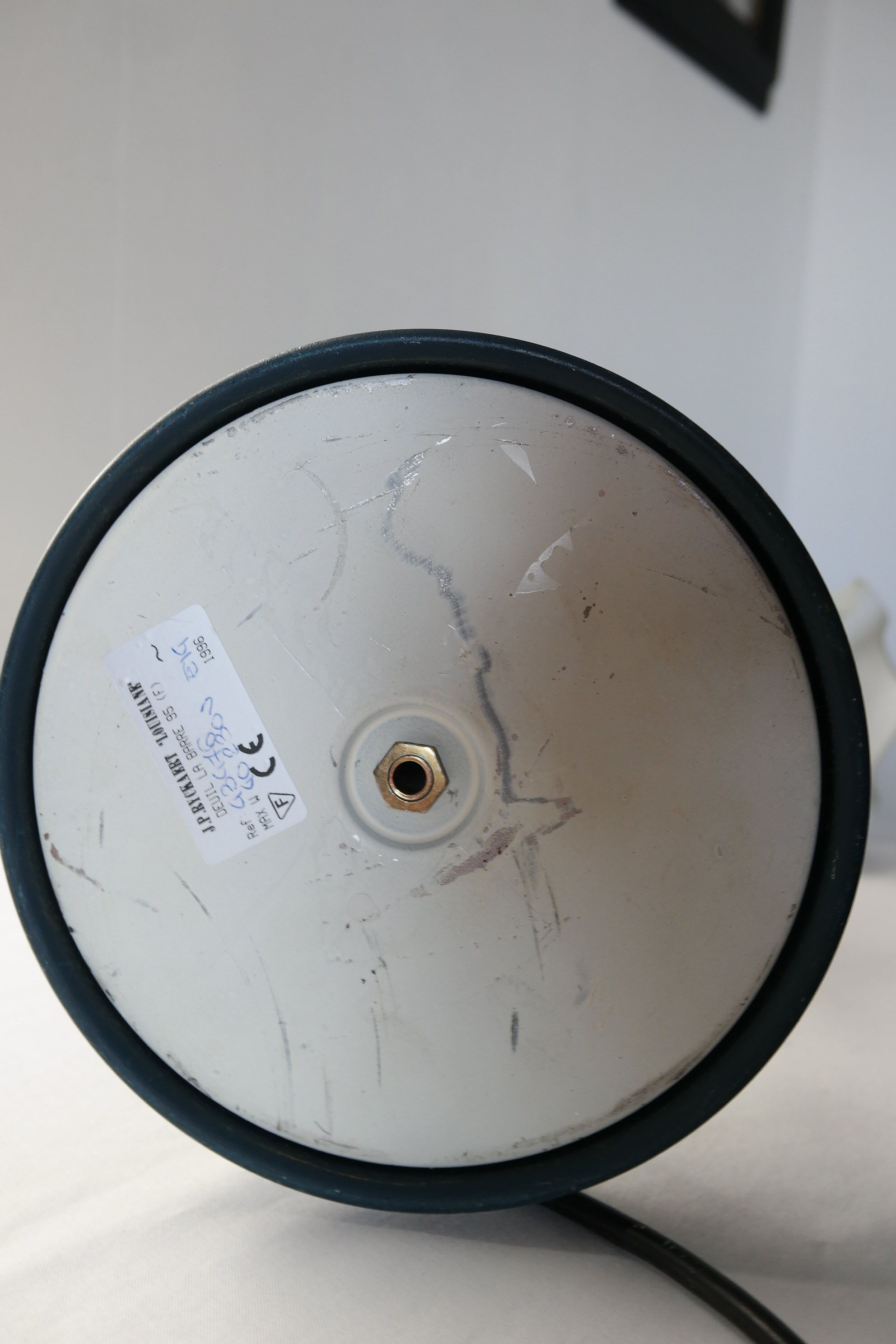 Table lamp in metal and frosted glass by Jean-Pierre Ryckaert, collection "Louisiane" 60's