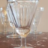 Set of 5 old bistro stemmed glasses, in solid glass, aperitif, digestive, verrine...