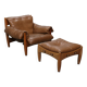 Sheriff Lounge Chair with Ottoman by Sergio Rodrigues for ISA