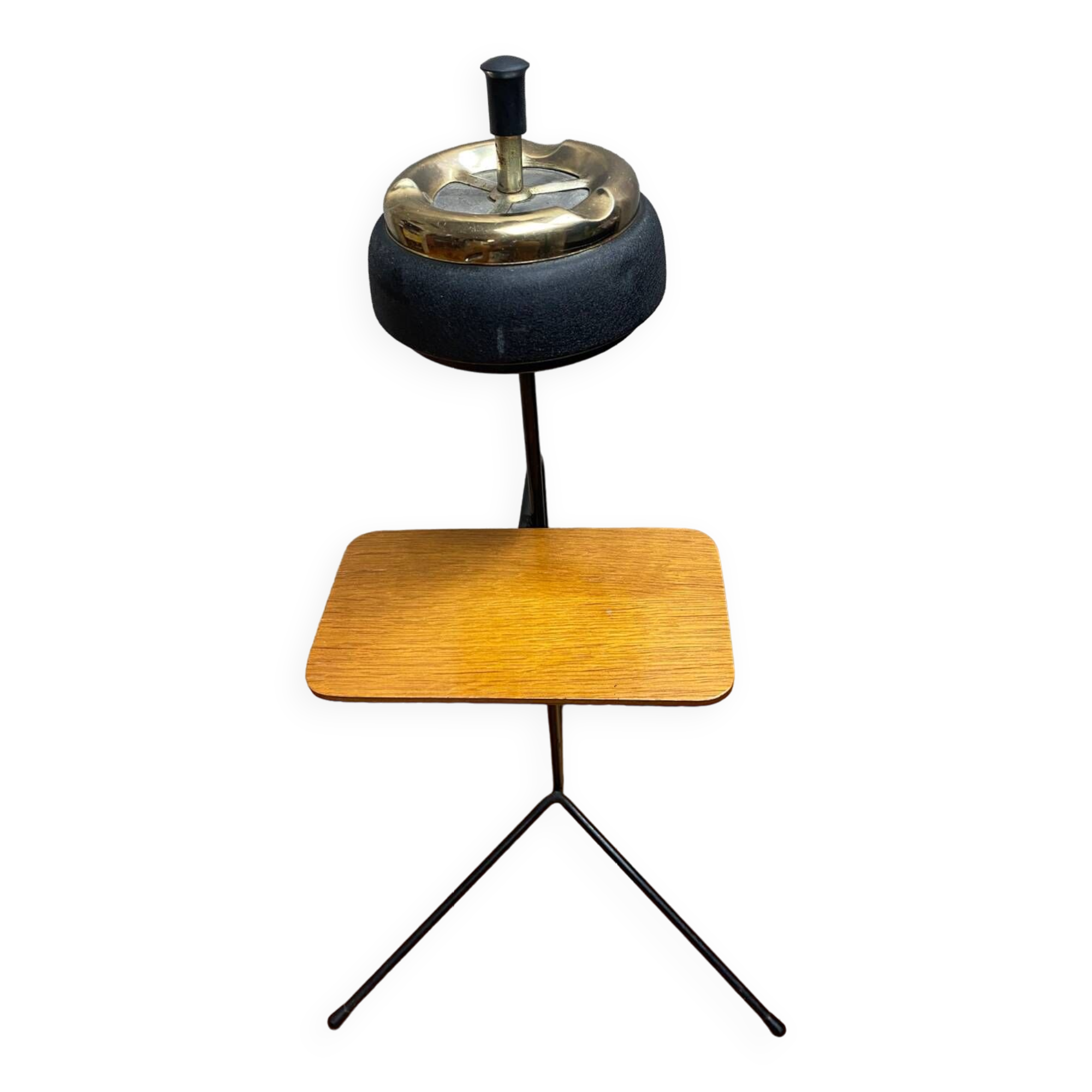 Metal tripod push ashtray