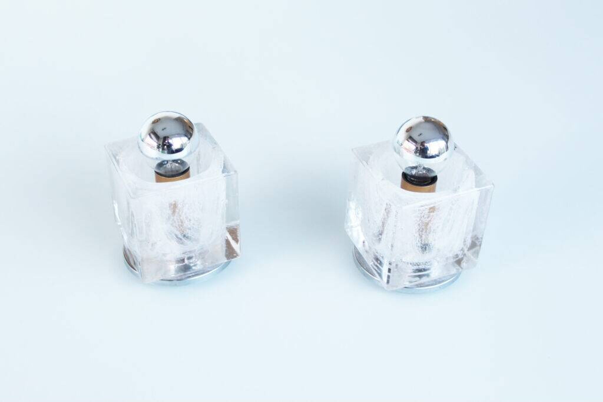 Pair of 1970s Murano glass wall sconces by Mazzega