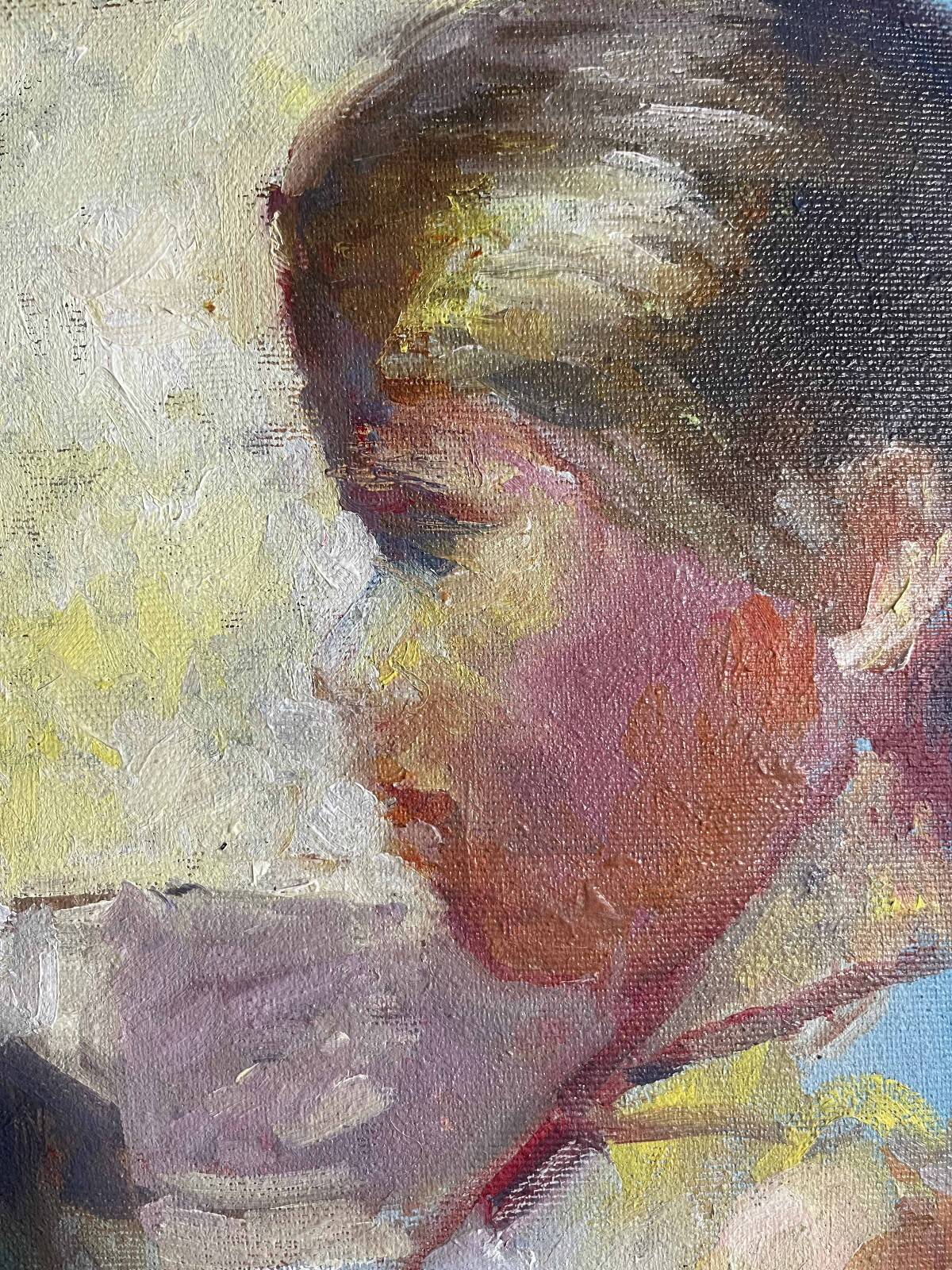 Tableau HST Patrice Landauer (1965) Orientalist Africanist "The two children"