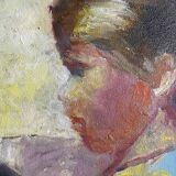 Tableau HST Patrice Landauer (1965) Orientalist Africanist "The two children"