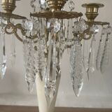 19th century marble, brass and tassel chandelier