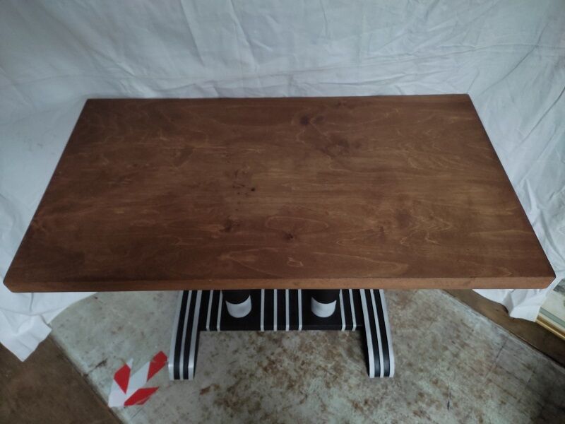 Solid wood table bistro restaurant art deco old vintage