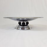 Cut with chrome brass fruit Art Deco Modernist Bauhaus