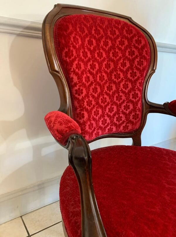 Fauteuil Cabriolet Style Louis XV, circa 1850