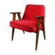 Red Velvet 366 Lounge Chair by Józef Chierowski, 1970s