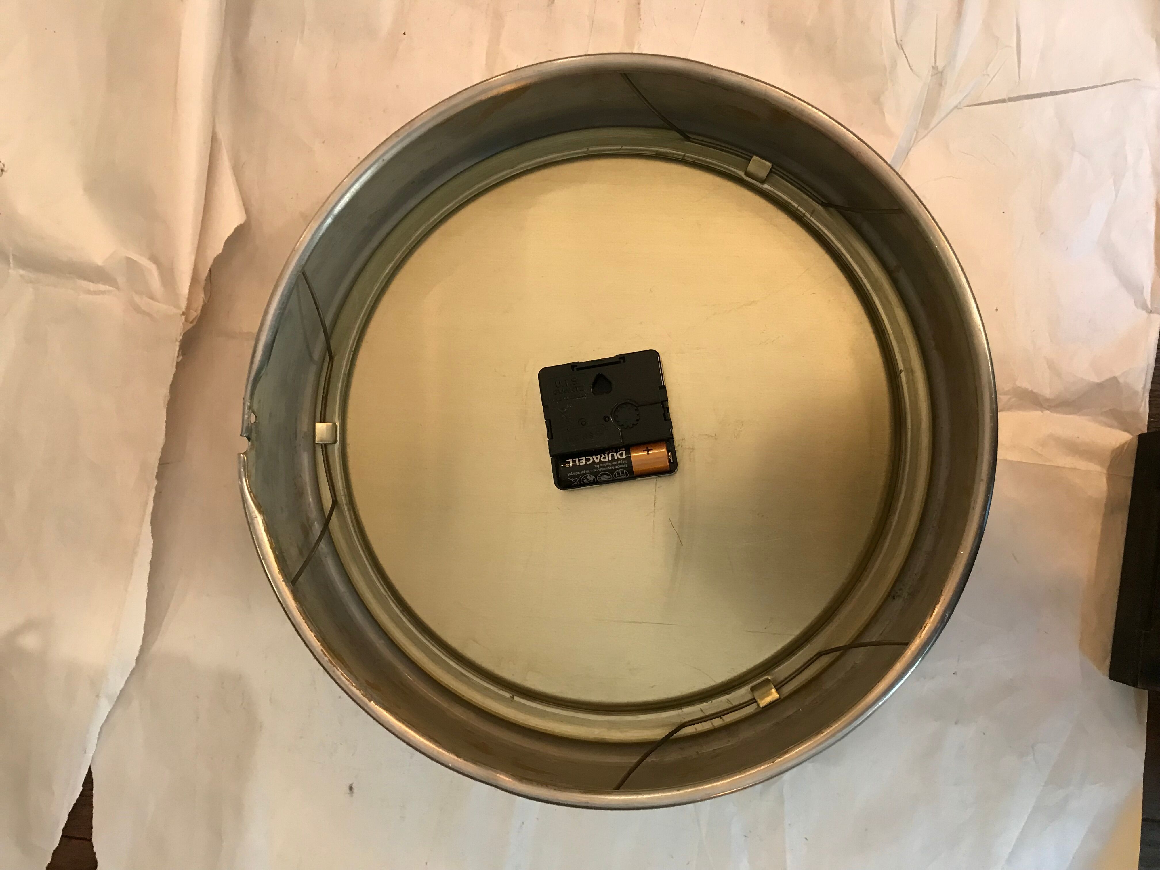 Industrial clock lepaute polished edges rounded 31 cm