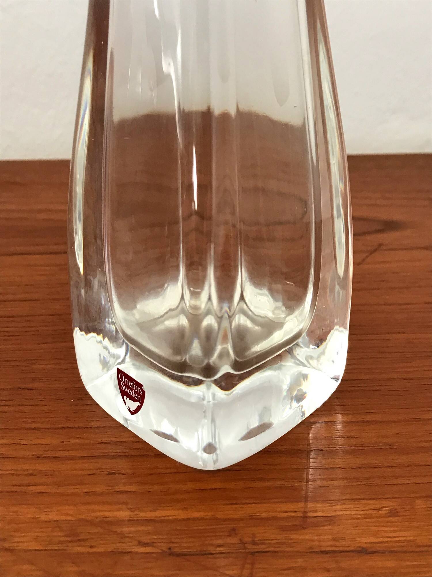 Vintage glass vase by Nils Landberg for Orrefors 1960s