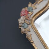 Baroque mirror with floral stucco decoration 35x52cm