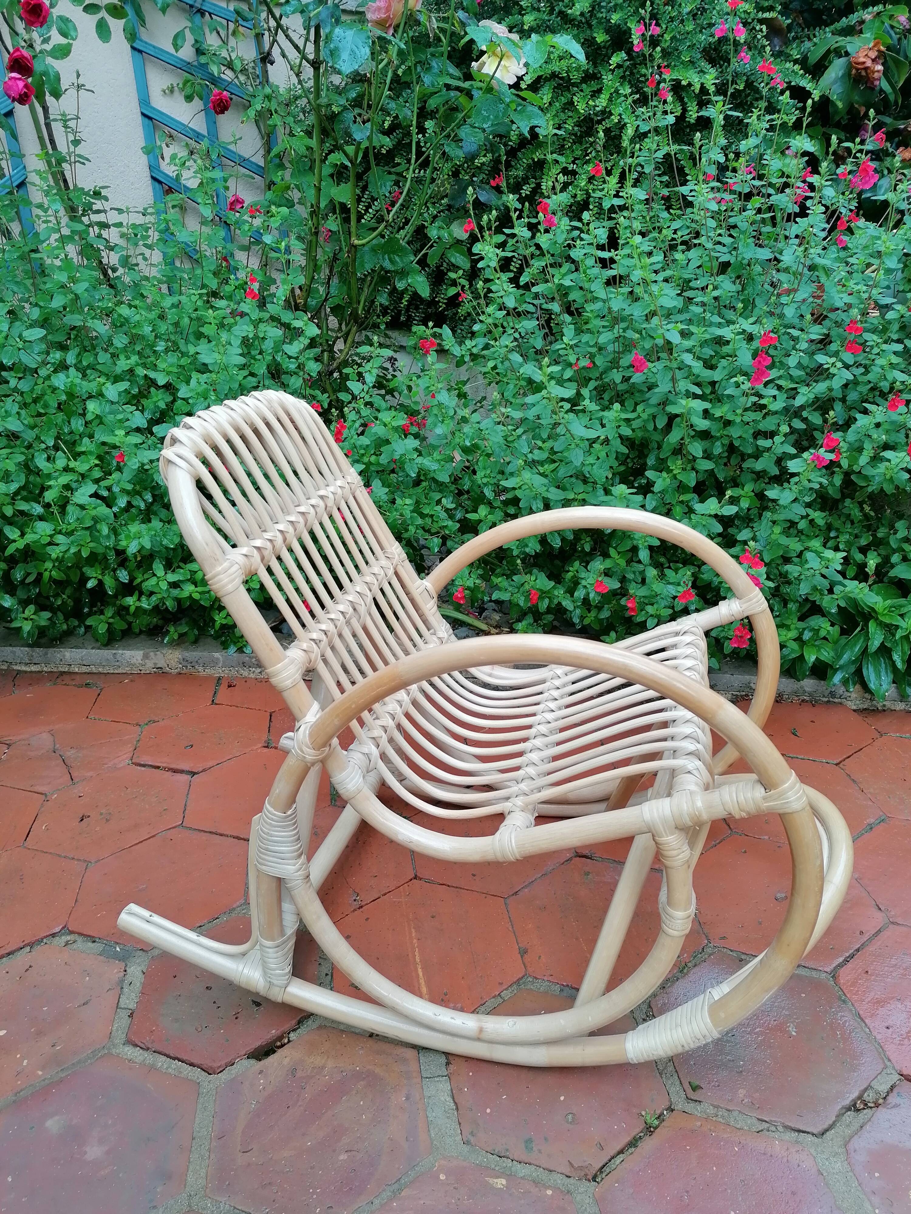 Rocking-chair child rattan
