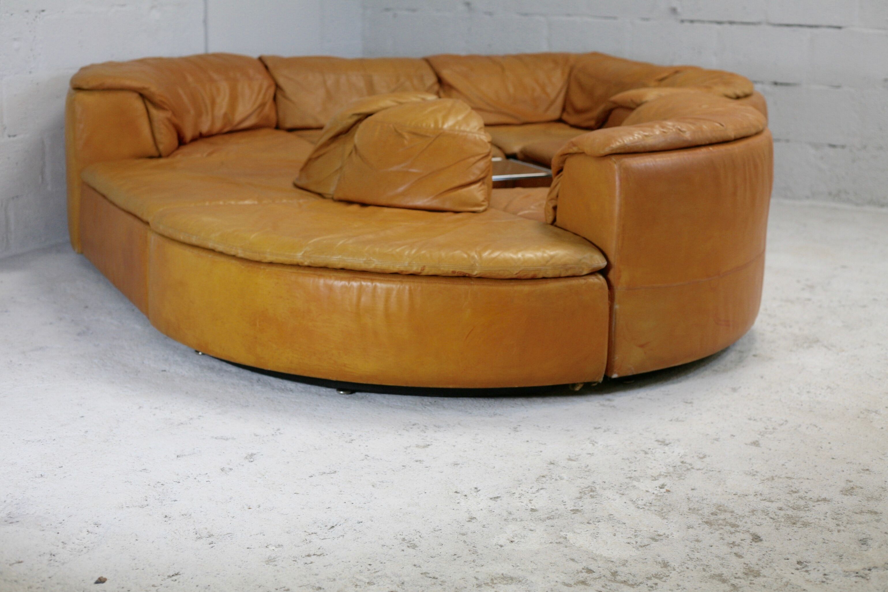Leather modular sofa, 7 elements, 70s