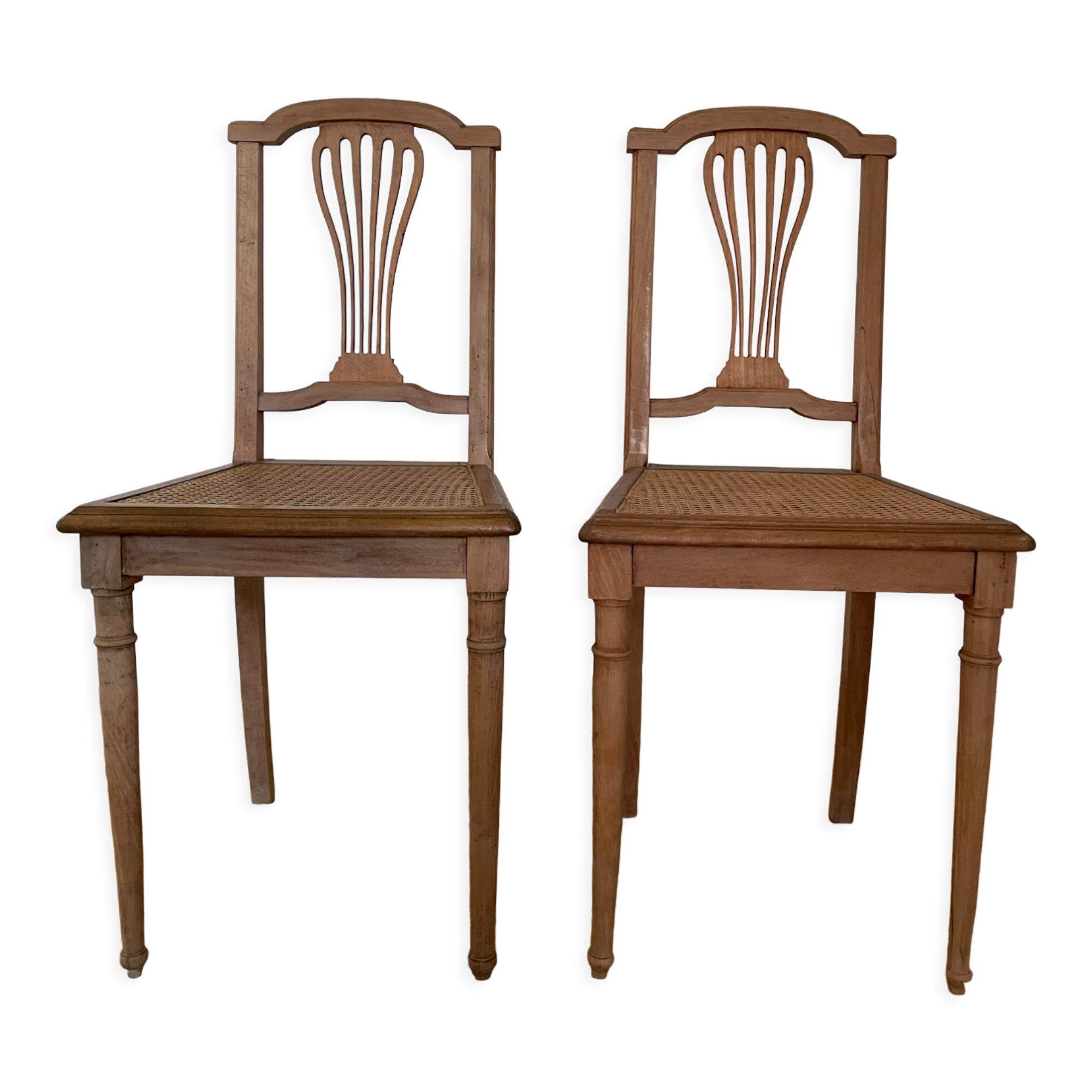 Paire de chaises cannées Art Déco