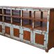 Old Burmese teak craft furniture with original blue patina
