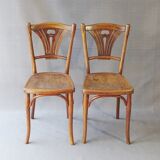 Two chairs Thonet n ° 197/114 of 1910 seat wood bistro
