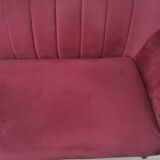Red velvet sofa
