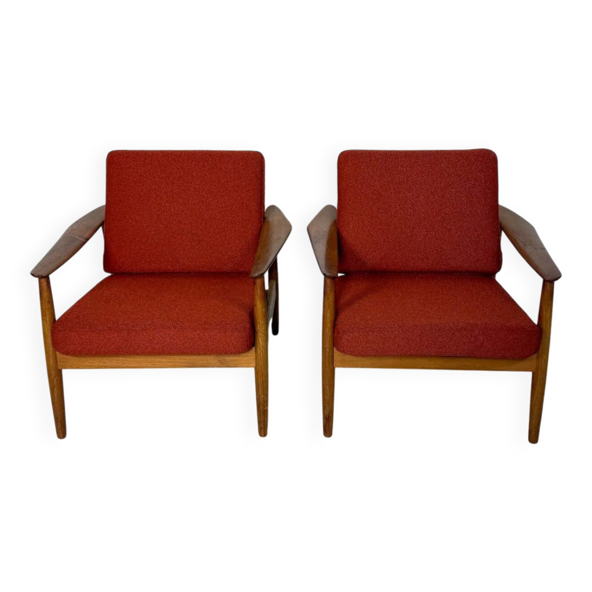 2x 1960s vintage Danish FD164 teak lounge chairs Arne Vodder for CADO