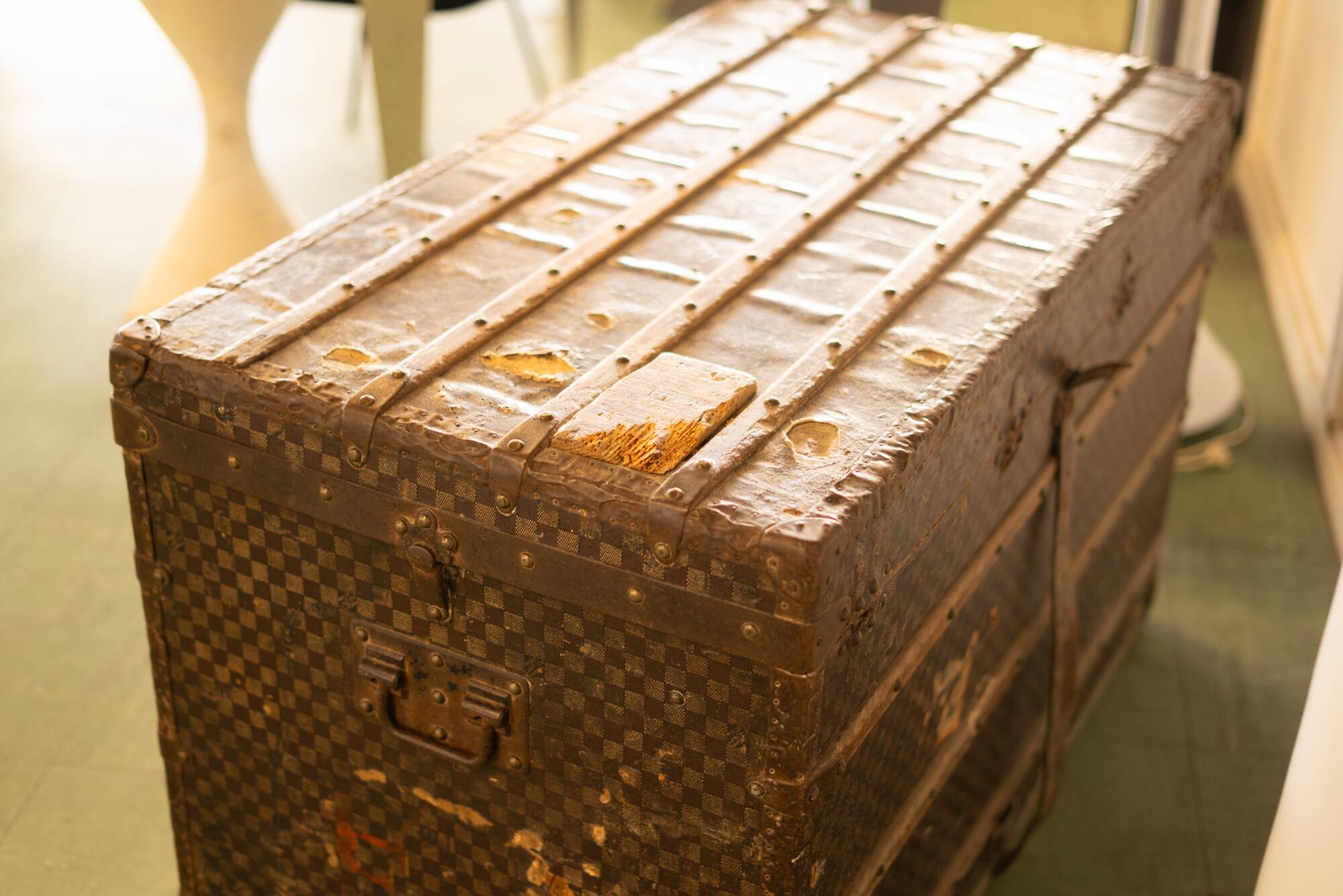 Very large Louis Vuitton trunk model.