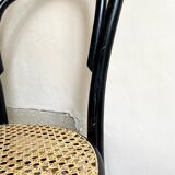 Set of 4 bistro chairs in black arched beech and canning