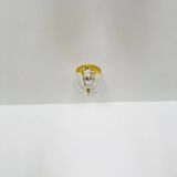 Brass and Glass Flush Light by Glashütte Limburg