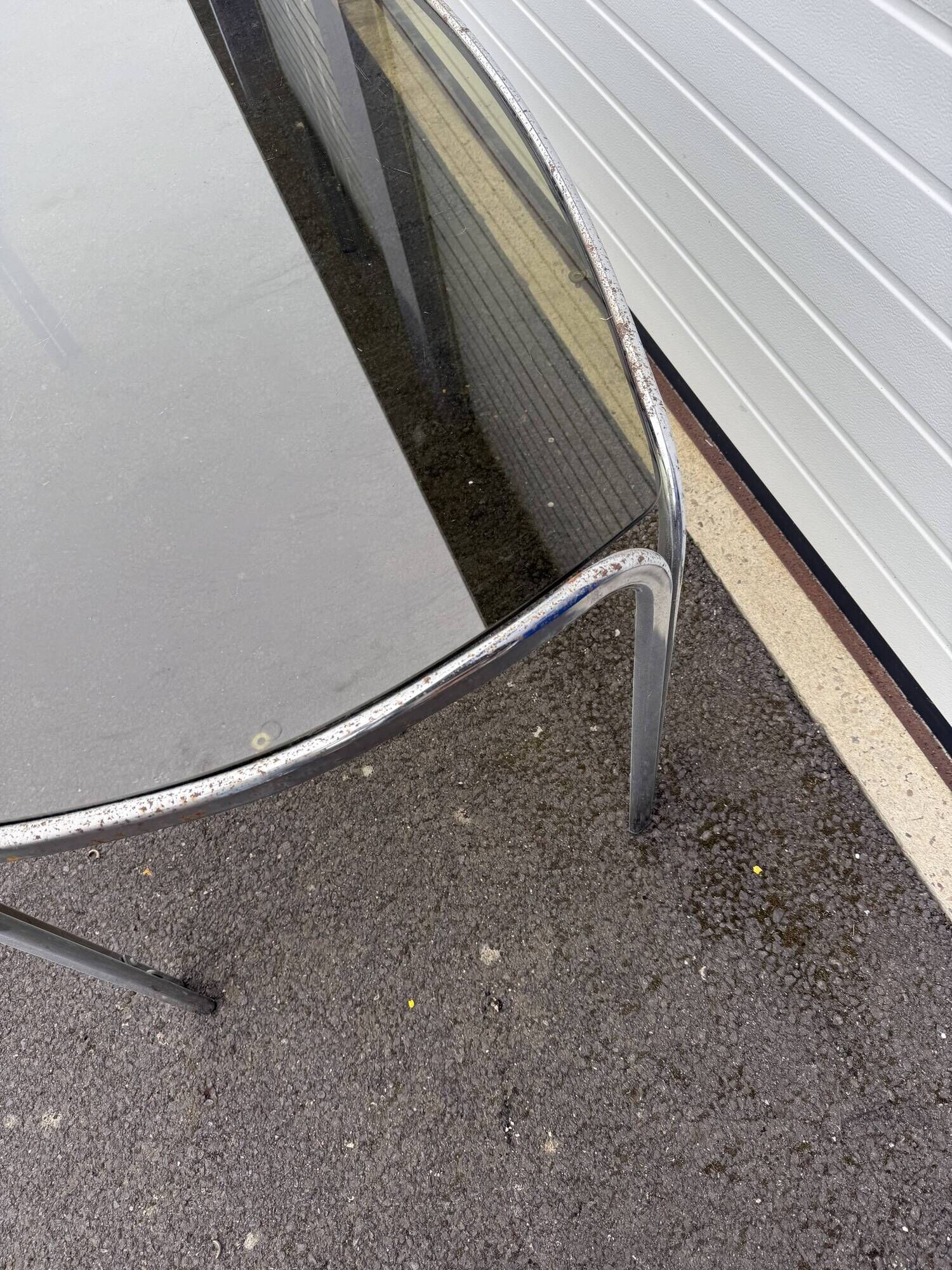 Vintage 70s smoked glass dining table