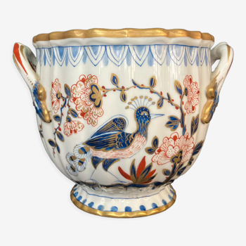 Paris, porcelain bottle bucket with bird decoration early twentieth century