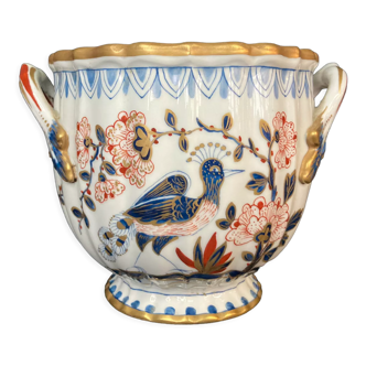 Paris, porcelain bottle bucket with bird decoration early twentieth century