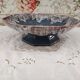 Cut on pedestal in gypsy blue ceramic lava effect burgundy and white signed GF