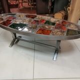 Vintage ceramic steel coffee table