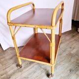 Bamboo trolley on casters
