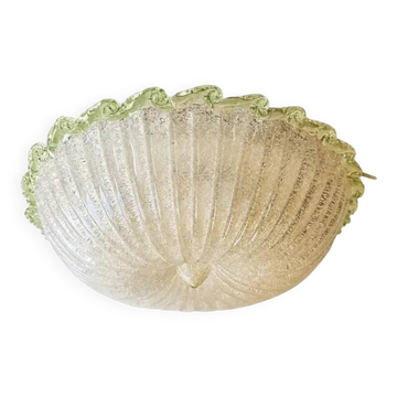 Italian White Graniglia Budinomurano Glass Flush Mount by Simoeng