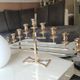 Large Aulica Menorah/Jewish Candlestick with 9 lights. In gold-plated metal.