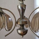 Lustre trois fleurs en métal doré