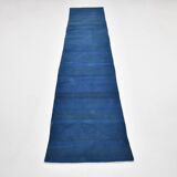 Blue Striped Pattern Kilim Runner Rug, 68x320Cm