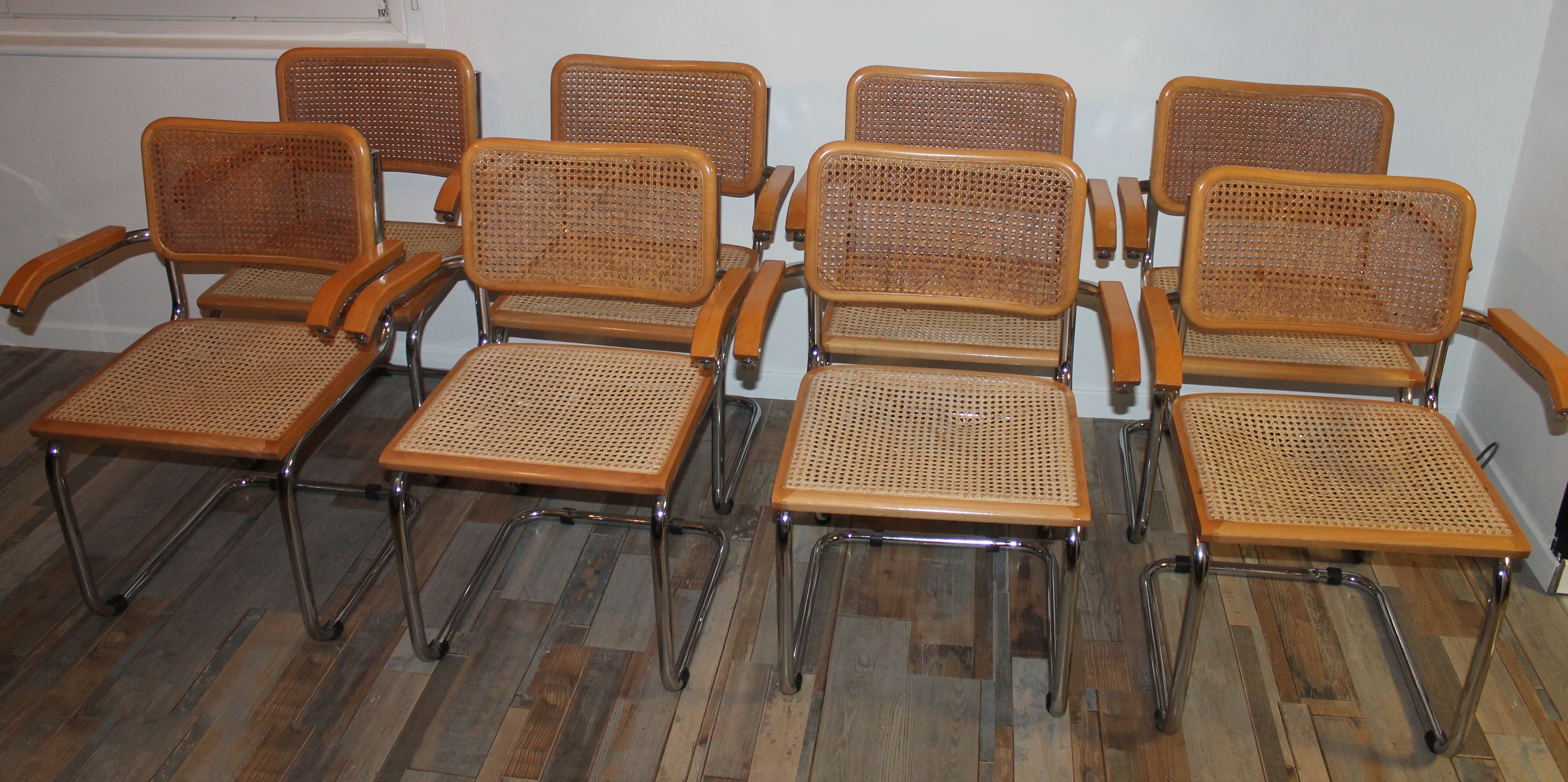 Lot 8 cesca B64 armchairs by Marcel Breuer