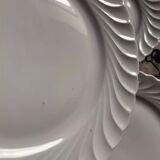 Set of 6 antique twisted white porcelain plates, a beautiful timeless classic.