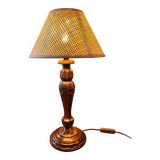 Carved wooden lamp from the 70s