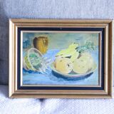 Oil on panel old still life vegetables