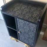 Black and gold Art Deco bedside table