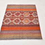 4x5 Multicolor Turkish Kilim Rug, 113x135Cm
