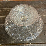 Vintage Decorated Moulded Crystal Aperitif Plate on Stand #D66