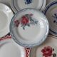 Set of 6 flat plates mismatched Moulin des loups, Badonviller, Digoin