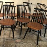 Set of 8 Scandinavian vintage Tapiovaara chairs