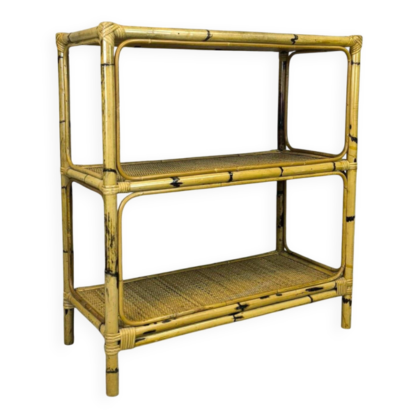 Etagère vintage en rotin