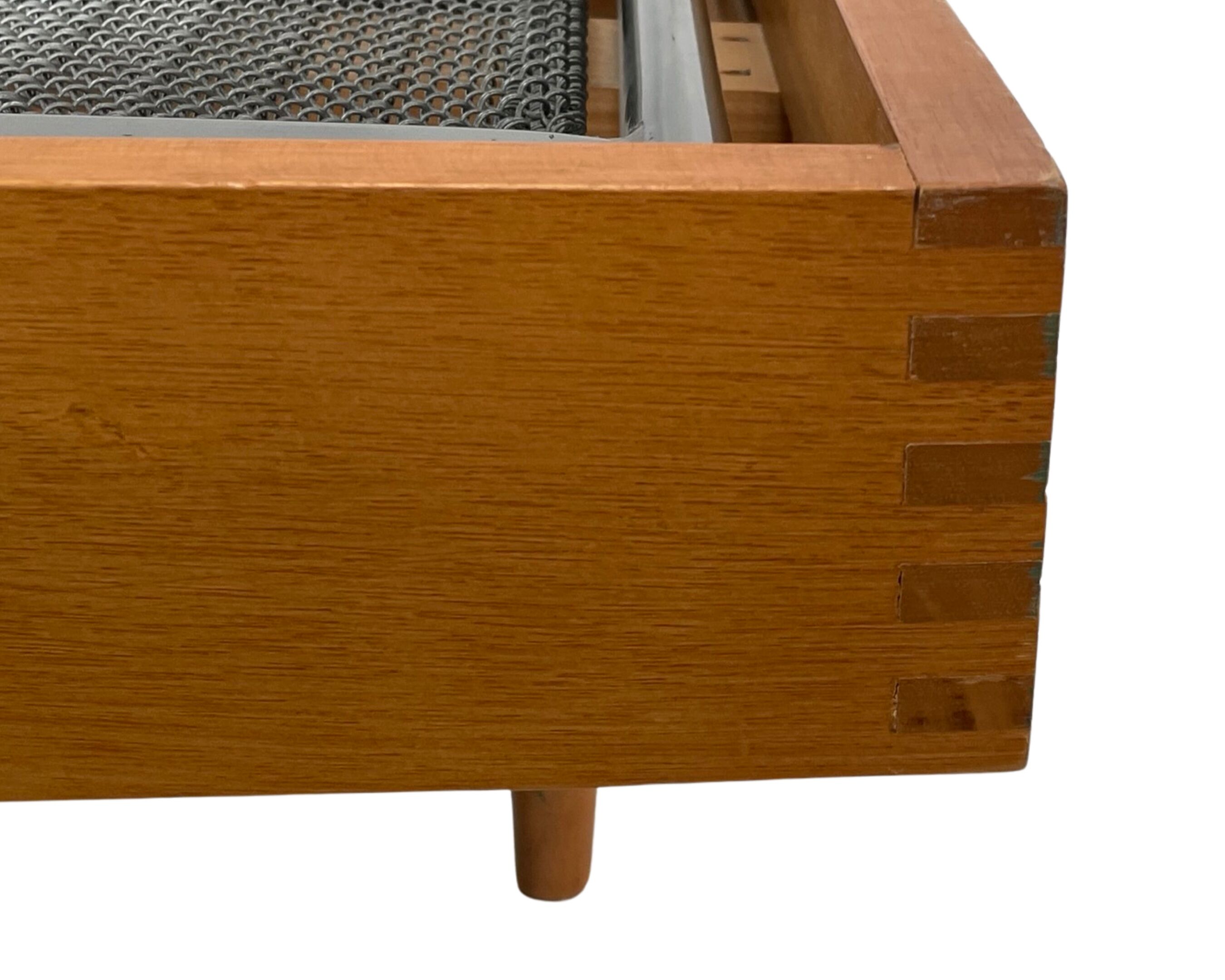 Vintage daybed 1960s minimalist design with drawer in wood