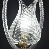 Charming Transparent Art Decò Barovier e Toso Pendant Light Murano Glass, 1940s